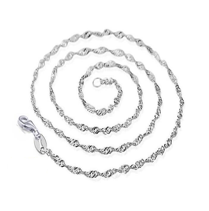 Hot 925 sterling silver Plated 2MM double water wave chain size 16 to 24inch DC16 new 925 silver plate Lobster Clasps Smooth Chains Necklace 
Hot 925 sterling silver Plated 2MM double water wave chain size 16 to 24inch DC16 new 925 silver plate Lobster Clasps Smooth Chains Necklace