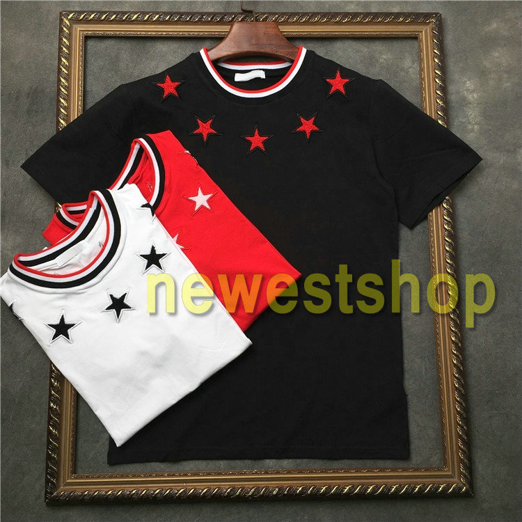 2020 summer hot newest mens Embroidered five pointed star print t shirts star cotton Striped print t shirt casual Designer tshirt, White;black
2020 summer hot newest mens Embroidered five pointed star print t shirts star cotton Striped print t shirt casual Designer tshirt, White;black