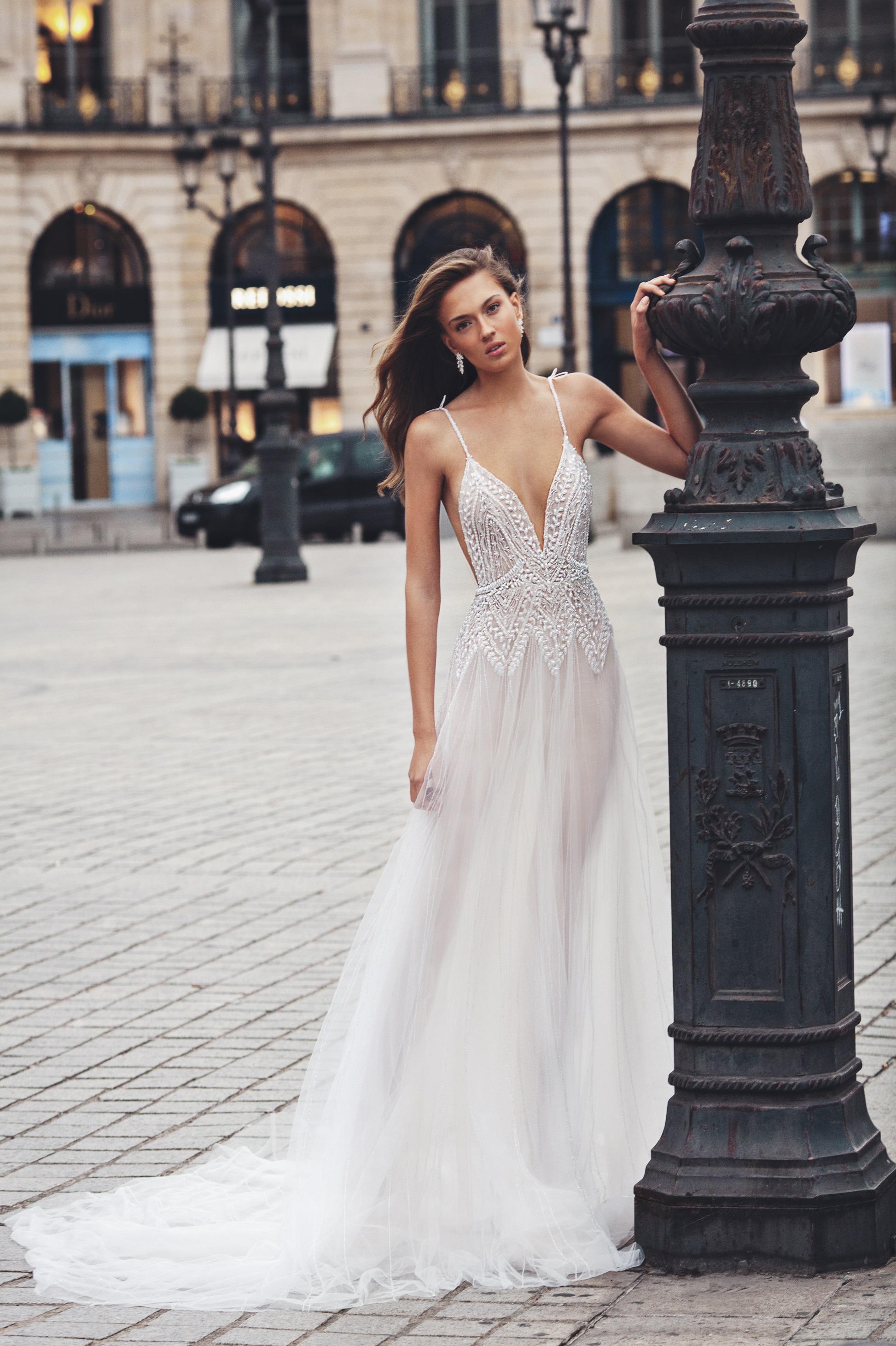 Elihav Sasson Beach Wedding Dresses Spaghetti Weave Lace Appliques Boho Wedding Dress A Line Backless Vestidos De Novia