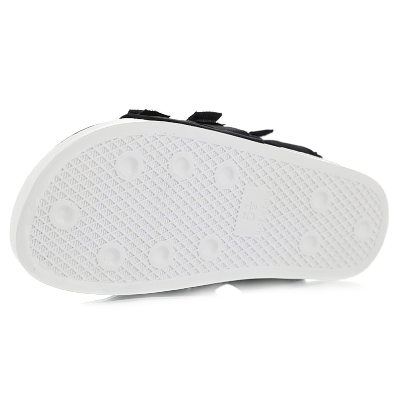 Hot Sale-Adilette Summer wild casual wear sandals "black and white" Solid color soles logo Logo Summer outing Outdoor play Hook & Loop