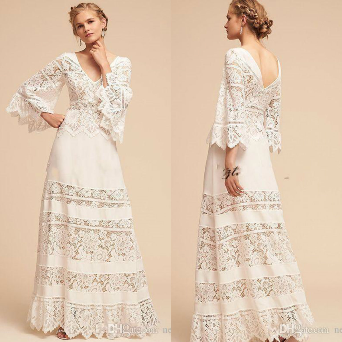 BHLDN 2020 Wedding Dresses V Neck Lace Appliques De Novia Chiffon Bohemian Bridal Gowns Country Style Plus Size A-Line Wedding Dress, White
BHLDN 2020 Wedding Dresses V Neck Lace Appliques De Novia Chiffon Bohemian Bridal Gowns Country Style Plus Size A-Line Wedding Dress, White