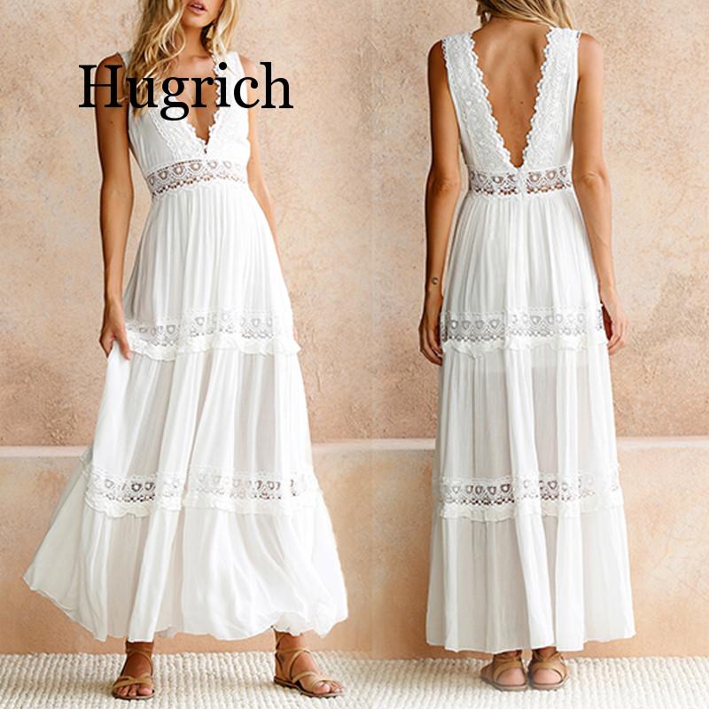 2020 Deep V Elegant White Lace Sexy Dress Women Backless Hollow Out Summer Long Maxi Dresses Female Clothing M L XL
2020 Deep V Elegant White Lace Sexy Dress Women Backless Hollow Out Summer Long Maxi Dresses Female Clothing M L XL