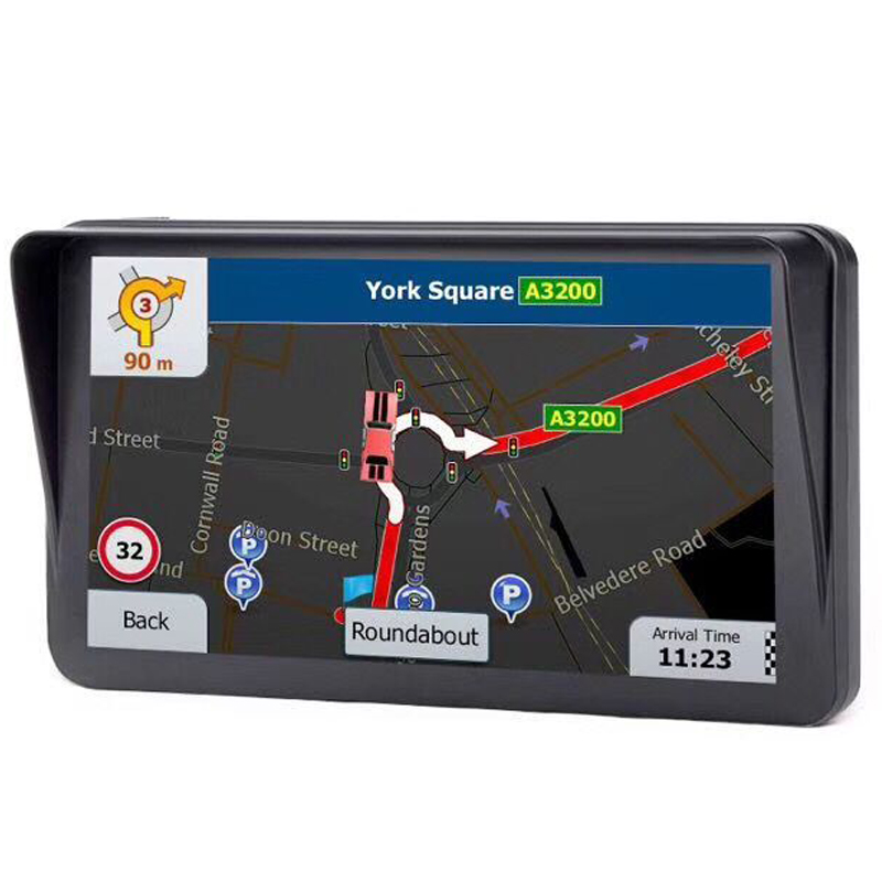 HD Auto 9 Inch Truck GPS Navigator Bluetooth AVIN Support Multiple Vehicles Navigation With Sunshade Shield 16GB Maps
