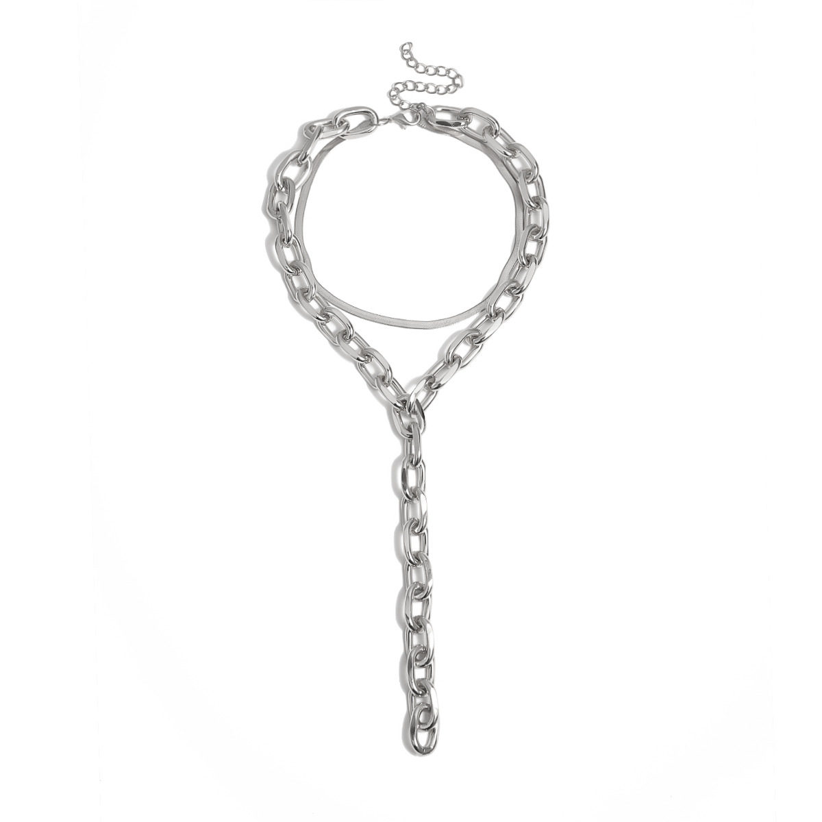 Fashion- Necklaces for Punk Girl Alloy Punk Style Snake bone chain Y-shaped tassel chain Christmas Gift Free Shipping