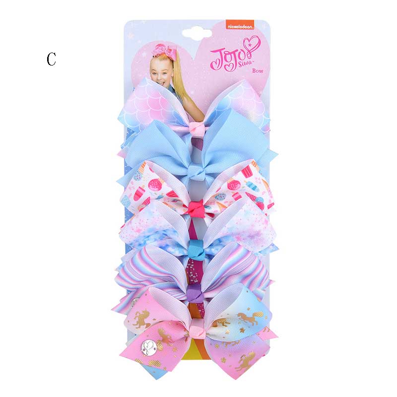 INS 21 colors 4.7" hair Bow girl Mermaid Unicorn print Barrettes Girl Hair Accessories Charming hair clipper
