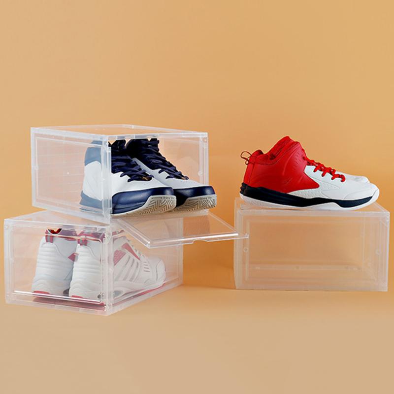 New Clamshell Stackable Dustproof Shoes Storage Container Display Box Organizer