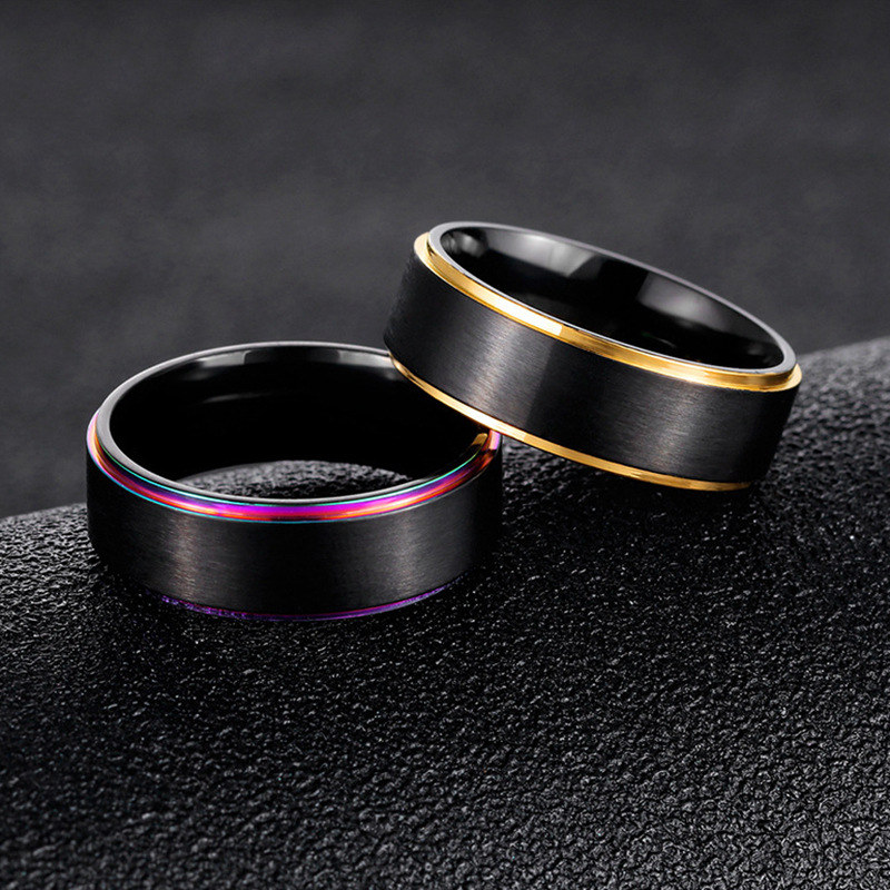 Stainless Steel ring jewelry women mens rings engagement rainbow gold edge drop ship, Silver
Stainless Steel ring jewelry women mens rings engagement rainbow gold edge drop ship, Silver