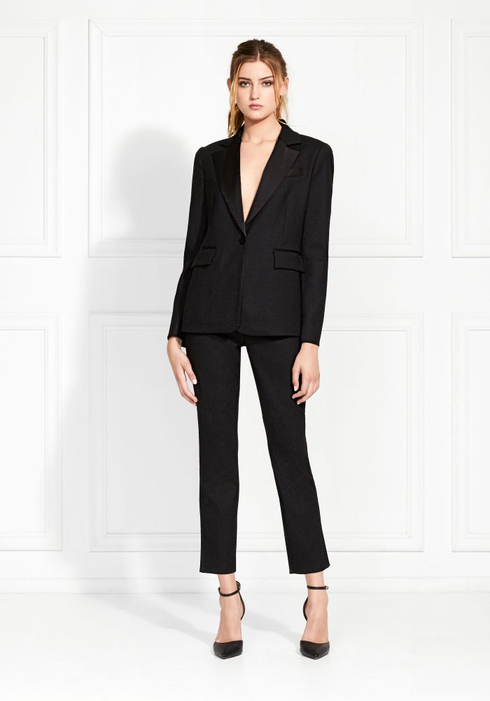 Black Mother of the Bride Suits One Button Slim Fit Women Work Pants Suits Ladies Party Evening Wear For Wedding(Jacket+Pants)