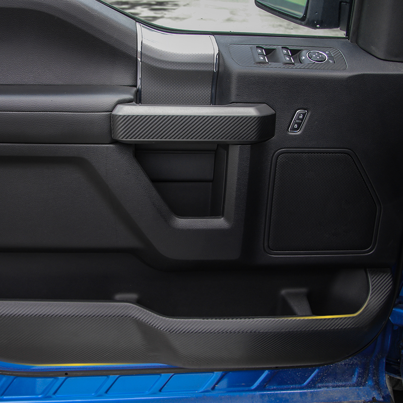 Door Anti-Kick Carbon Fiber Stickers 5pcs/Set For Ford F150 2015 2016 2017 Car styling Interior Accessories