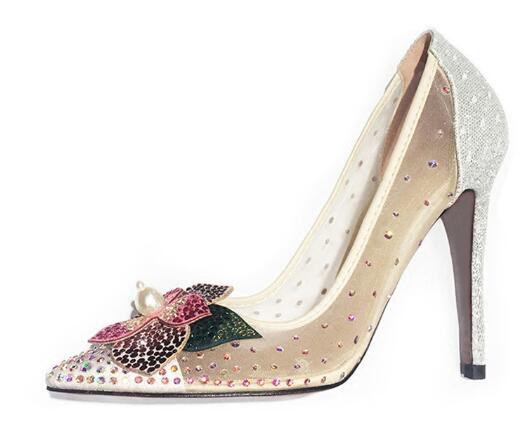 Sexy Crystal Flower Bridal Wedding Shoes Thin High Heels Pointed Toe Mesh Air Glitter Sequins Rhinestone Party Shoes Woman, Black
Sexy Crystal Flower Bridal Wedding Shoes Thin High Heels Pointed Toe Mesh Air Glitter Sequins Rhinestone Party Shoes Woman, Black