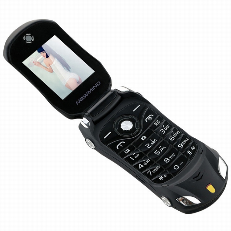 Novelty F15 Unlocked Flip Phone Dual Sim Mini Sports Car Model Blue Flashlight Bluetooth Mobile Phone GSM 85090018001900MHz4924927 - view 3