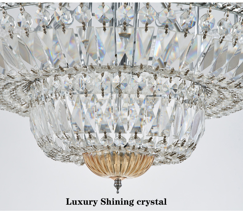 LED Modern Crystal Chandelier American Crystal Chandeliers Lights Fixture Hotel Hall Parlor Lobby Villa Big Project Lamps Home Lighting