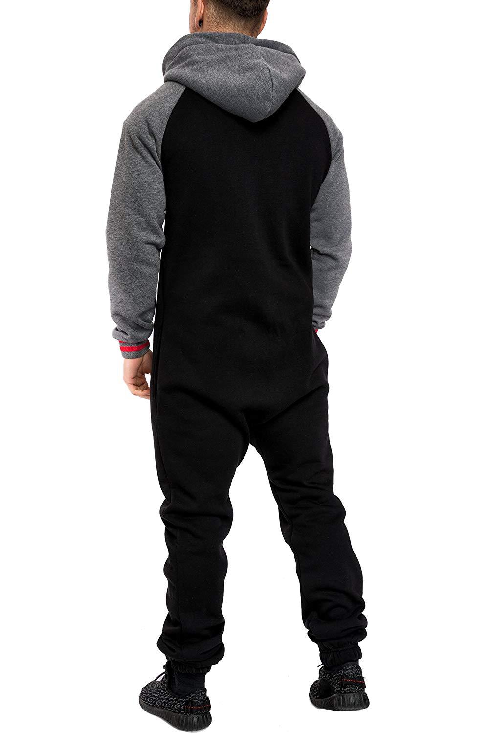 Mens Jumpsuit Stitching Plus Velvet Tracksuit Hooded Pullover Sweatshirt Sport Suit Training Gym Fitness Tracksuits Running Set