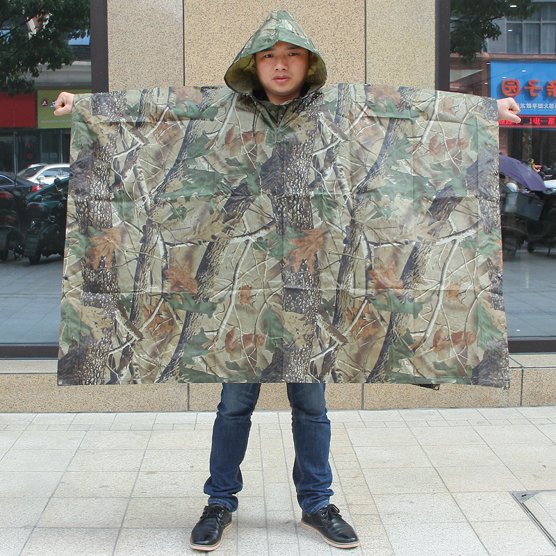 Multifunctional Camo Raincoat Waterproof Rain Coat Men Women Camping Fishing Motorcycle Rain Poncho Outdoor Tent