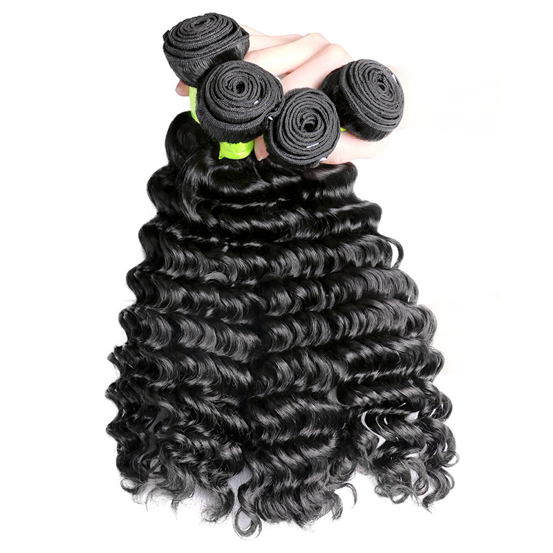 Best 10A Brazilian Deep Wave Curly Virgin Hair Unprocessed Peruvian Indian Malaysian Remy Human Hair Weave Bundles Cuticle Align 2 Year Life