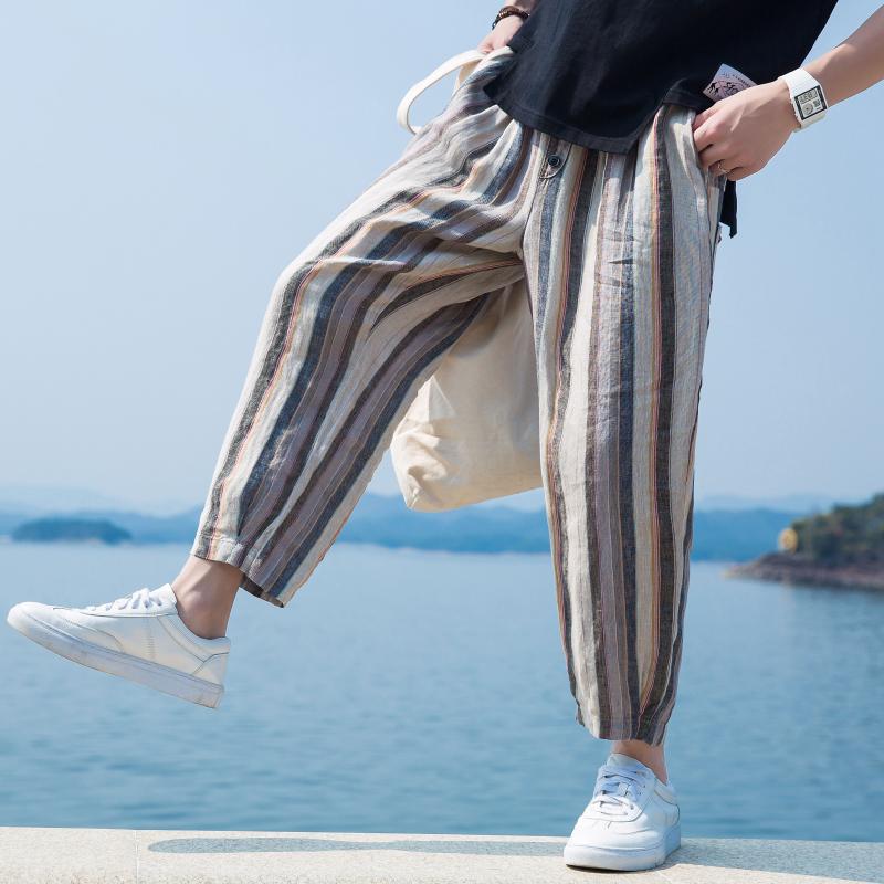 Retro male loose cotton and linen harem pants linen casual pants male thin section straight wide leg
Retro male loose cotton and linen harem pants linen casual pants male thin section straight wide leg