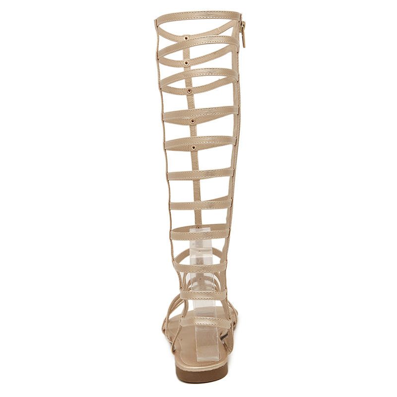 Hot Sale-ndals Women Knee High Gladiator Sandals Rome Open Toe Summer Shoes for Ladies ; S120310