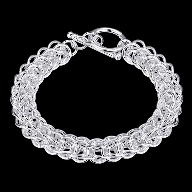 Full circle TO bracelet sterling silver plated bracelet ; Free shipping men and women 925 silver bracelet SPB016
