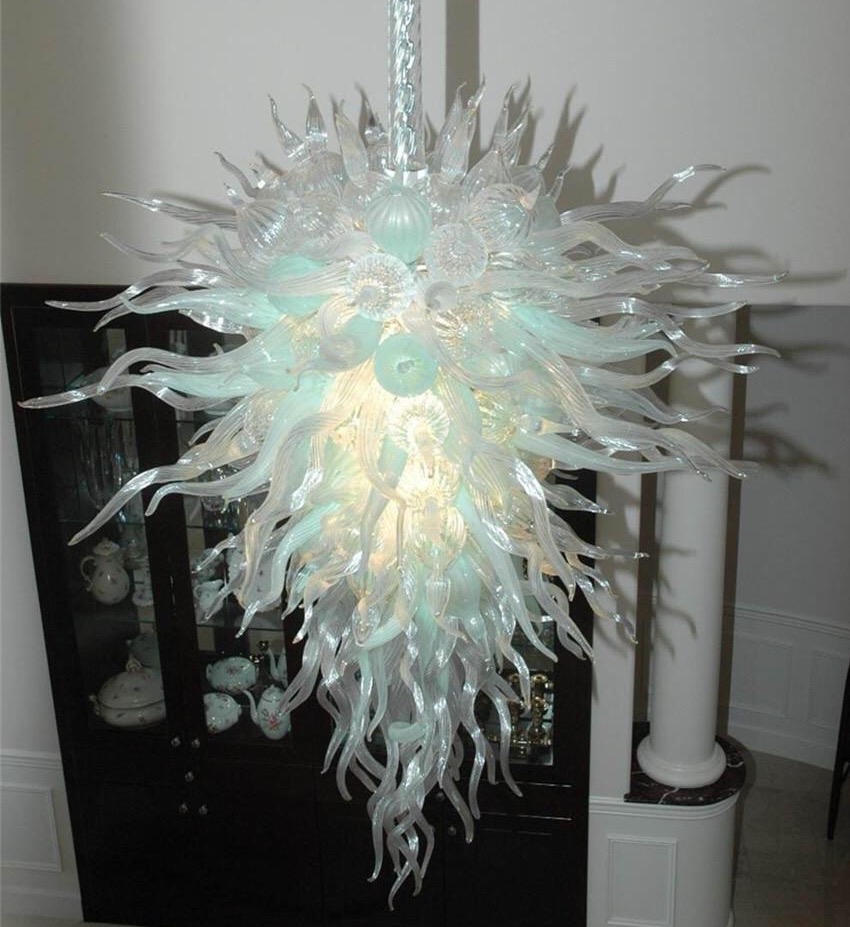 Zhongshan Manufacturer Wholesale Hand Blown Glass Chandelier LED Light Source High Quality Clear Color Glass Crystal Chandelier