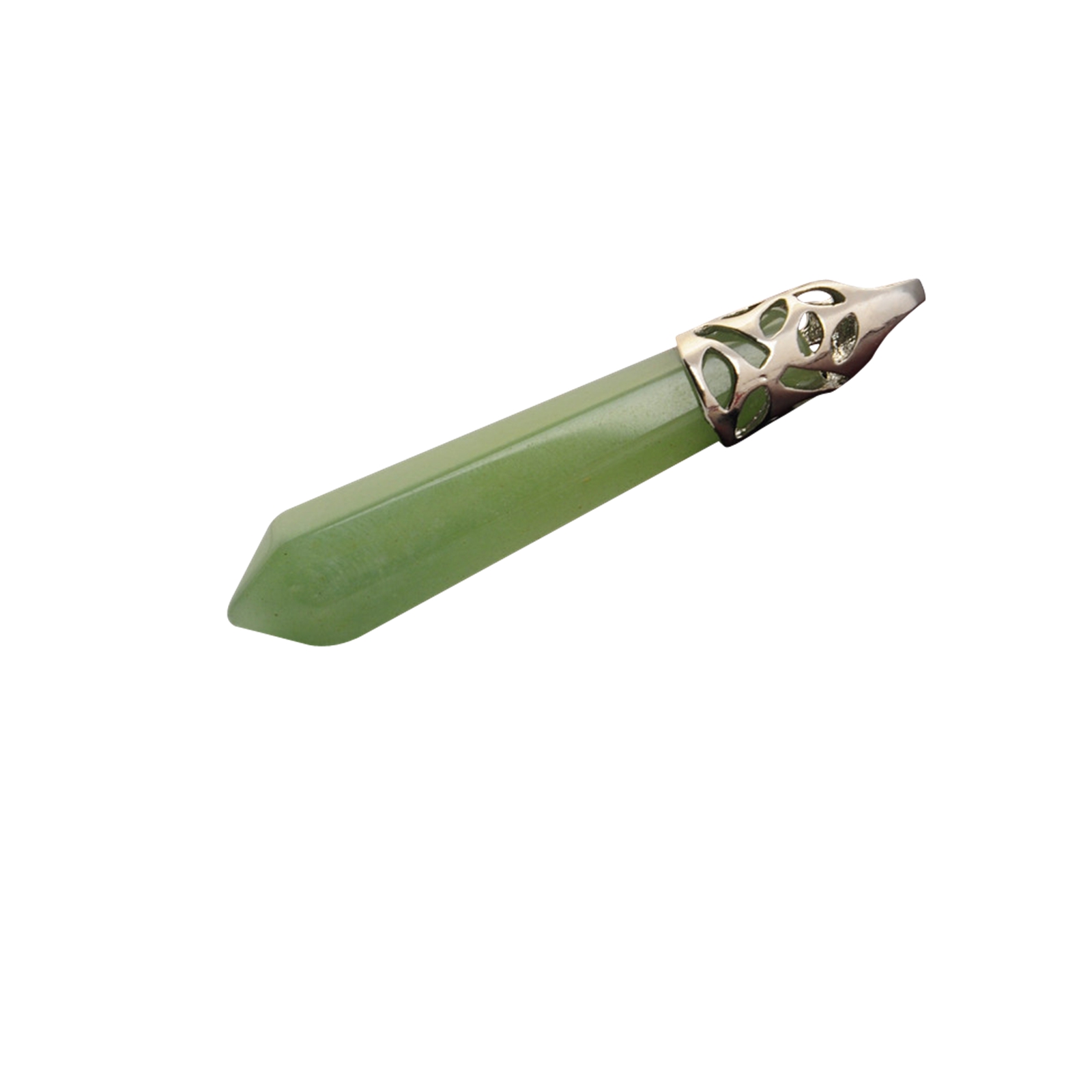 Hexagonal Column Shape Healing Tip Chakra Pendant Quartz Crystal Stone Charm Necklace