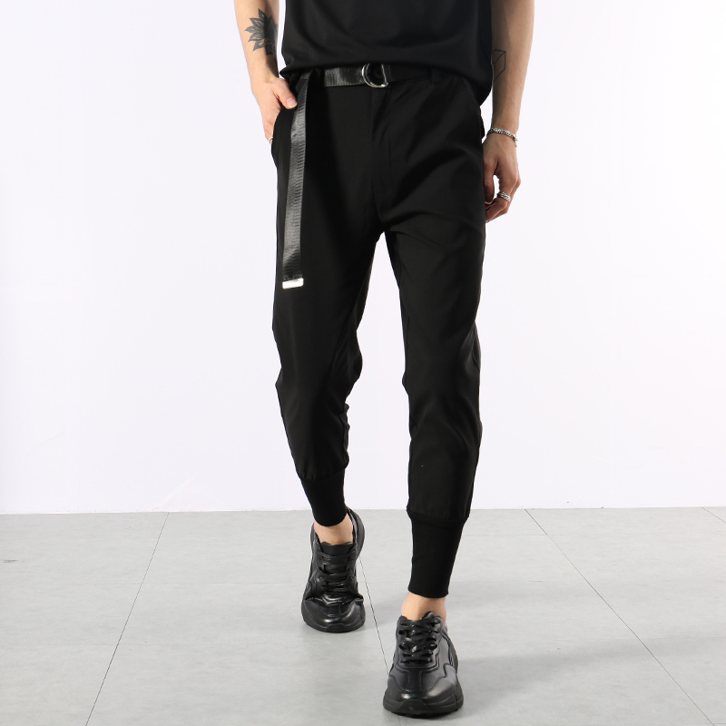 New 2019 Men's Summer haroun pants original thread stitching beam feet nine points foot trousers costumes, Black
New 2019 Men's Summer haroun pants original thread stitching beam feet nine points foot trousers costumes, Black