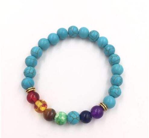 Black Lava Volcanic stone 7 Chakra Bracelet,Natural Stone Yoga Bracelet,Healing Reiki Prayer Balance Buddha Beads Bracelet