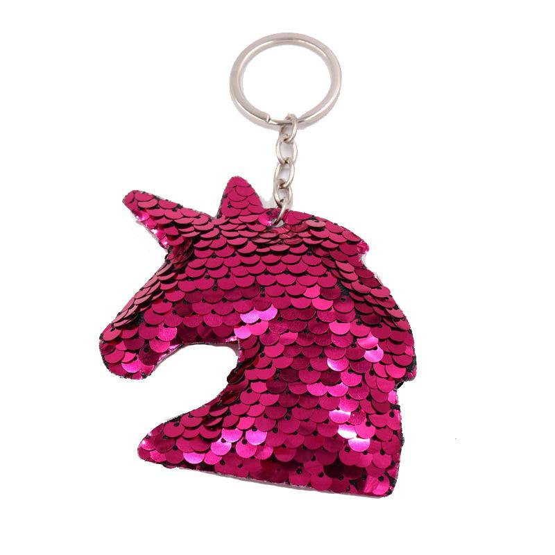 Cute Unicorn Keychain Glitter Pompom Sequins Key Ring Gifts For Guest Women Wedding Souvenir Car Bag Accessories Key Chain