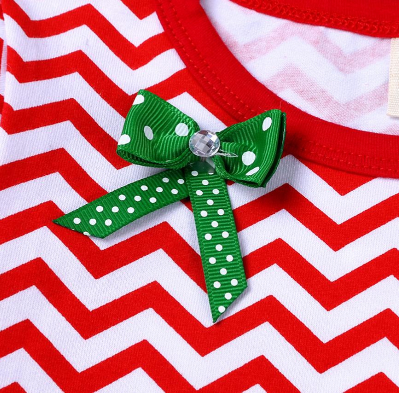 Christmas Girls Dresses Embroidered Baby Girl Dress Lace Sleeve Children Princess Dresses Striped Kids Clothes Xmas Baby Clothing DW4800