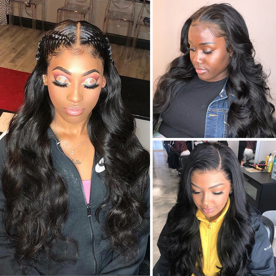 360 Lace Frontal Wig Lace Front Human Brazilian Body Wave Preplucked Lace Wigs For Women 150%density for sale