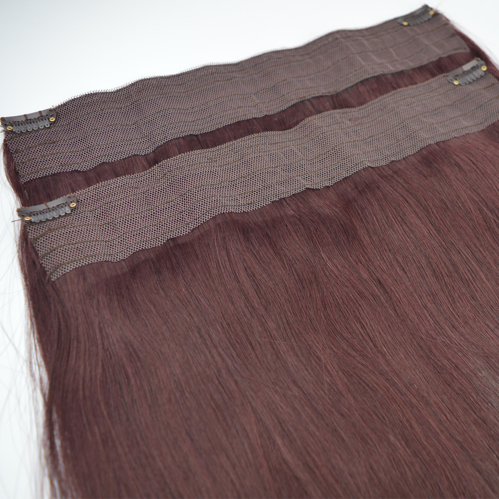 100g One Piece Flip In Human Hair Extensions 99J Color Dark Red Color Clip In Human Hair Extensions Highlights