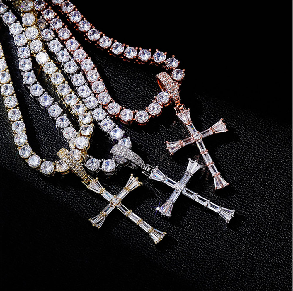 Mens Vintage Cross Pendant Necklace Micro Pave Cubic Zirconia with 18inch Zirconia Tennis Chain Hiphop Jewelry
Mens Vintage Cross Pendant Necklace Micro Pave Cubic Zirconia with 18inch Zirconia Tennis Chain Hiphop Jewelry