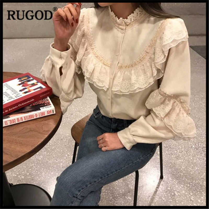 RUGOD Ruffles lace patchwork women blouse korean elegant long sleeve office ladies shirts Fashion tops and blouses blusas mujer, Beige
RUGOD Ruffles lace patchwork women blouse korean elegant long sleeve office ladies shirts Fashion tops and blouses blusas mujer, Beige