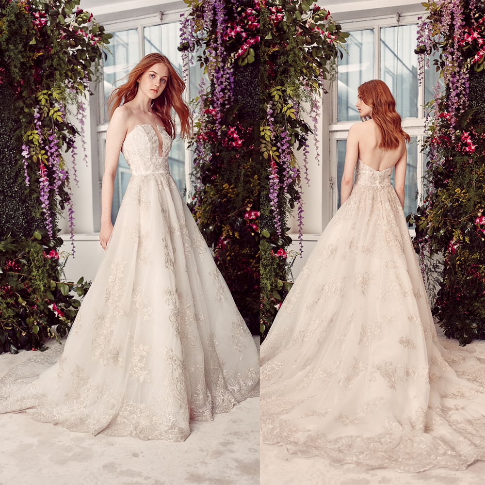 Modest A Line Rita Vinieris Bohemian Dresses Strapless Sleeveless Applique Tulle Lace Wedding Gowns Sweep Train robe de mariée, Chocolate
Modest A Line Rita Vinieris Bohemian Dresses Strapless Sleeveless Applique Tulle Lace Wedding Gowns Sweep Train robe de mariée, Chocolate