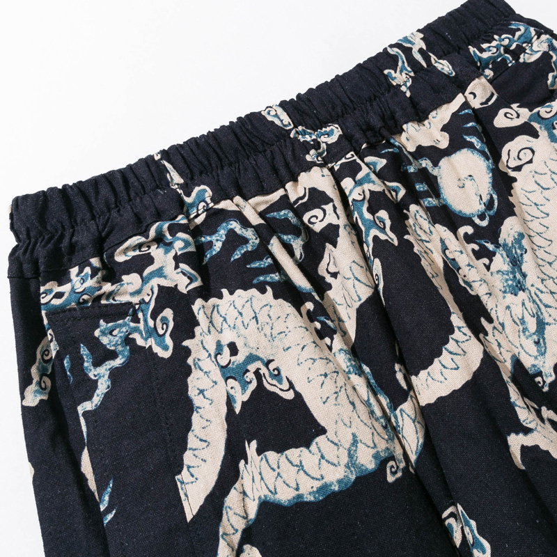 New Dragon Printing Harem Pants Men Chinese Style Casual Loose Cotton Linen Sweatpants Jogger Pants Mens Streetwear Trousers CJ191210