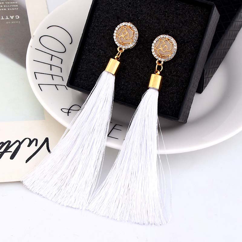 Crystal Flower Rose Tassel Earrings Studs Chandelier Dangle Gold Earrings Fashion Jewelry Women earrings Will and Sandy fashion, Silver
Crystal Flower Rose Tassel Earrings Studs Chandelier Dangle Gold Earrings Fashion Jewelry Women earrings Will and Sandy fashion, Silver