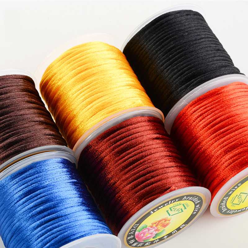 Free Shipping 55M/Roll 1.5 MM solid Color Nylon Satin Chinese Knotting Cord Beading String Thread Rope for Handicraft cords, Coffee string rope
Free Shipping 55M/Roll 1.5 MM solid Color Nylon Satin Chinese Knotting Cord Beading String Thread Rope for Handicraft cords, Coffee string rope