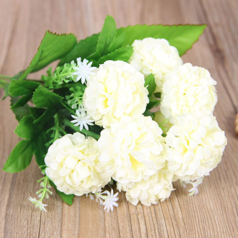 2020 Hydrangea artificial flower Blossom Bouquet/Home/Wedding Decoration Artificial Flowers Bridal Bouquet Flower Real Touch