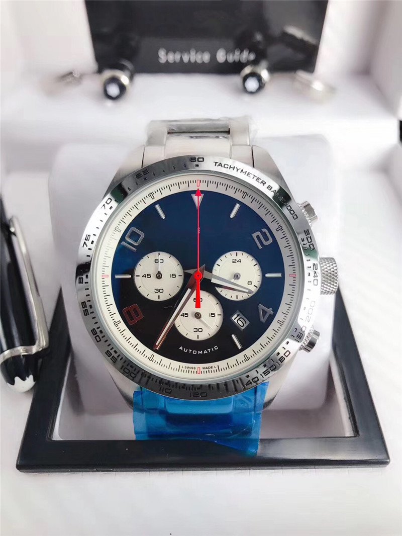 Hot sale Man watch Stainless steel luxury watch mechanical quartz stopwatch sports New chronograph watches 016, Two tone band black face
Hot sale Man watch Stainless steel luxury watch mechanical quartz stopwatch sports New chronograph watches 016, Two tone band black face