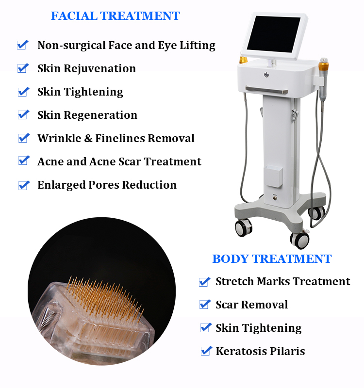Radio Frequency Microneedling Fractional RF Facial Machine Stretch Marks Removal Skin Tighten Wrinkles Reduction Microneedle Anti Aging Remove Acne Sc