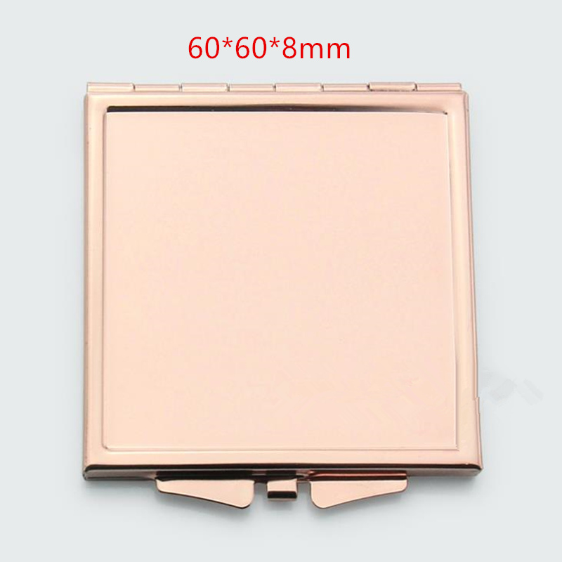 Makeup Mirror Solid Color Metal Round Case Double-Side Pop-Up Pocket Mirror Beauty Accessories Rose Gold F2290