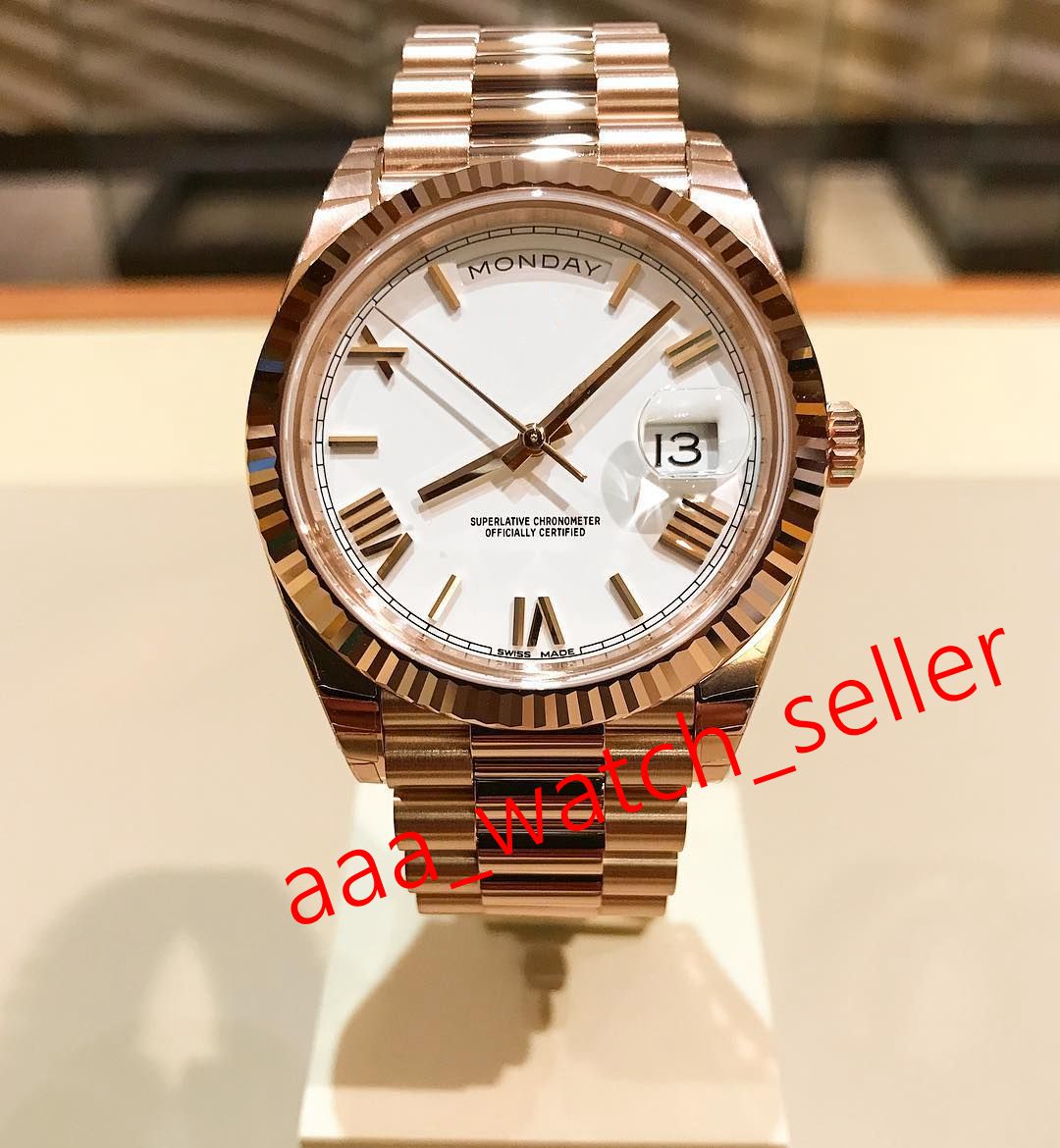 High quality mens automatic movement watches master 40mm Day-date 228235 white Roman numeral 18K everose president bracelet fluted bezel, Slivery;brown
High quality mens automatic movement watches master 40mm Day-date 228235 white Roman numeral 18K everose president bracelet fluted bezel, Slivery;brown