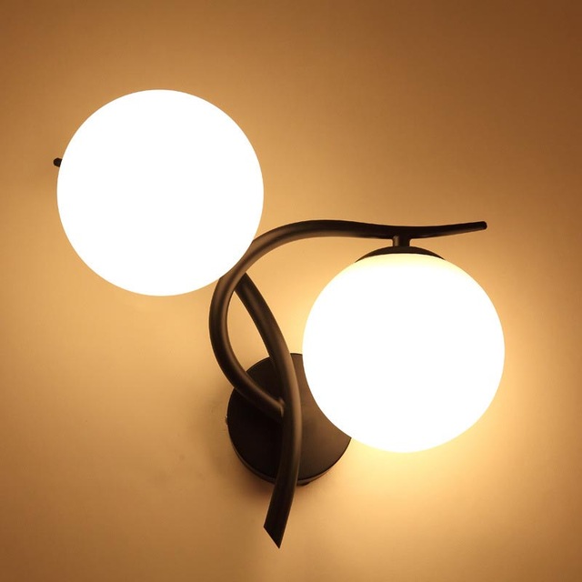 led glass Wall Lamp Indoor Modern Nordic Style E27 Bulb Lights for Bedroom Bedside home decoration