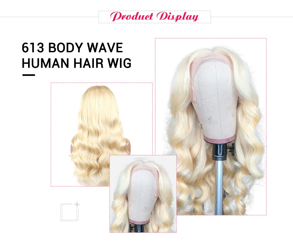 T Part Wig Blonde Hair Brazilian Body Wave Human Hair Wigs Blonde Color 613 Human Hair T Lace Front Wigs Peruvian Indian