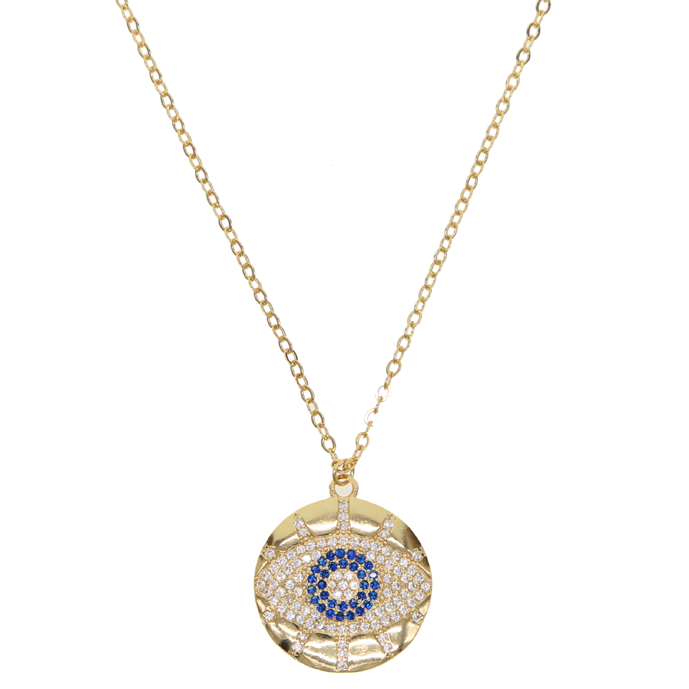 Fashion 2019 turkish Evil Eye Necklace paved Blue clear CZ Evil Eye Charm Long Women Necklace Pendants Link Chain gold filled jewelry, Silver
Fashion 2019 turkish Evil Eye Necklace paved Blue clear CZ Evil Eye Charm Long Women Necklace Pendants Link Chain gold filled jewelry, Silver