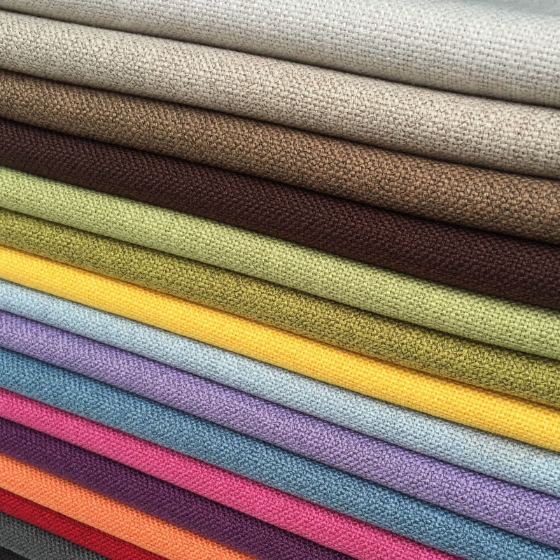 Width 148cm Wholesale Upholstery Sofa Thick Linen Cotton Old Coarse Cloth Solid Color Diy Curtain Pillow Fabric