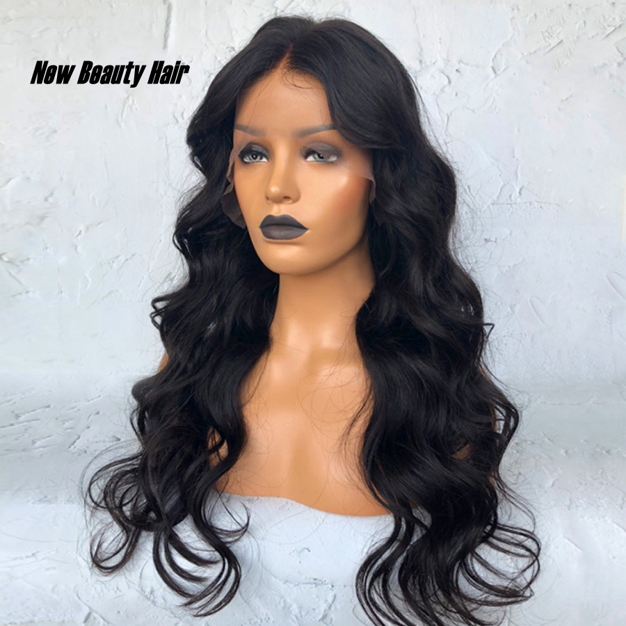 High Quality Black Long Loose Wave Synthetic Lace Front Wigs with Baby Hair 180% Full Density Heat Resistant Wigs For Women 26 Inches