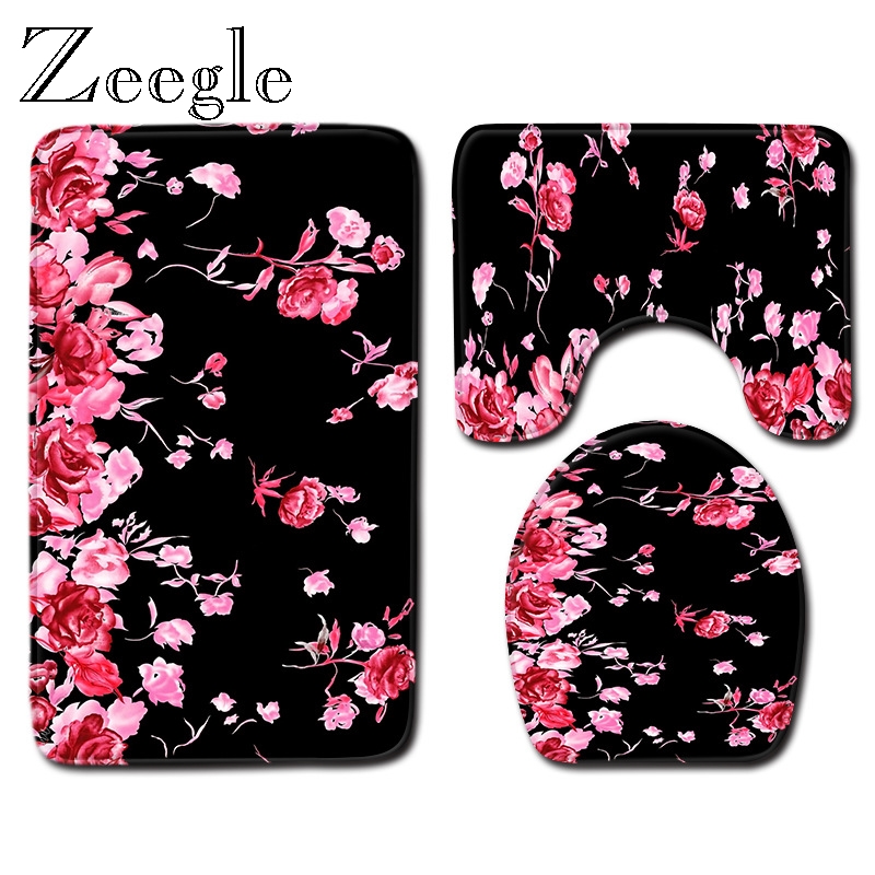 Floral Bathroom Bath Mat 3pcs Toilet Rug Set Non-slip Mat for Living Room Bathroom Pedestal Rug Toilet Seat Cover Bath Floor
Floral Bathroom Bath Mat 3pcs Toilet Rug Set Non-slip Mat for Living Room Bathroom Pedestal Rug Toilet Seat Cover Bath Floor