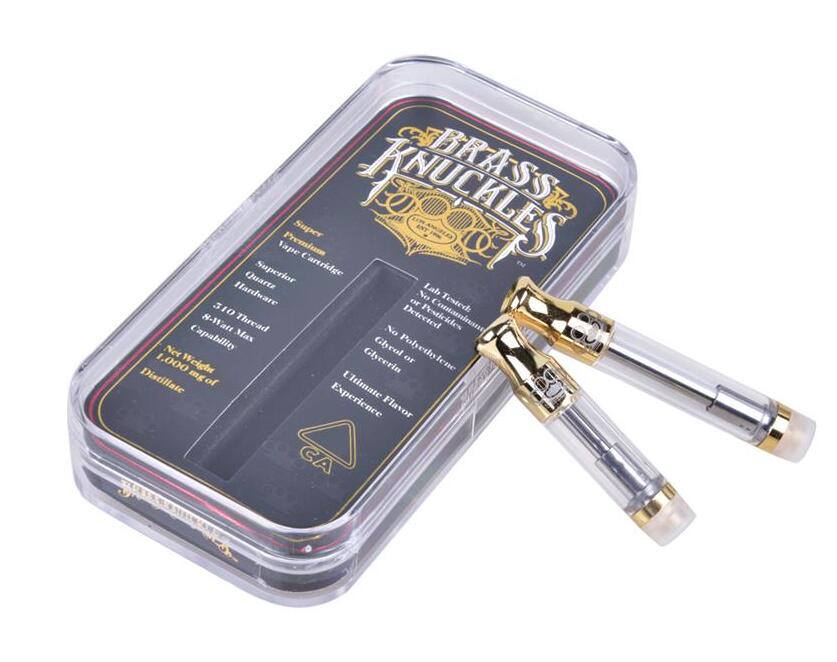 Brass Knuckles Cartridges Pyrex Glass 0.5ml 1.0ml Gold BUD Touch Thick Oil Atomizer Vape Pen Tank Drip tip
Brass Knuckles Cartridges Pyrex Glass 0.5ml 1.0ml Gold BUD Touch Thick Oil Atomizer Vape Pen Tank Drip tip