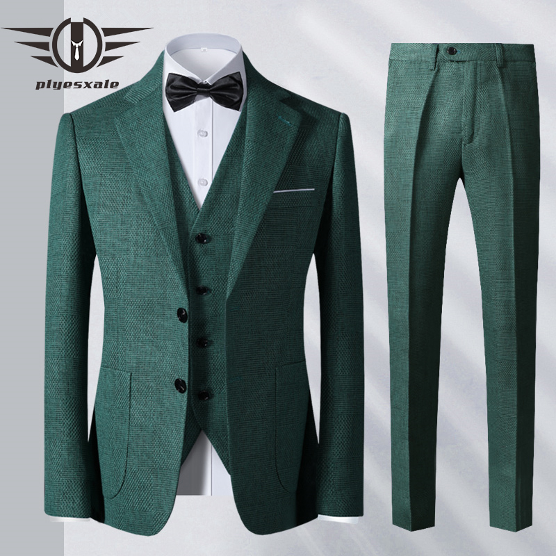 Plyesxale 2020 New Spring Autumn Double Split 3 Piece Wedding Suits For Men Tuxedo Green Prom Party Suit Male High Quality Q832, Green suits
Plyesxale 2020 New Spring Autumn Double Split 3 Piece Wedding Suits For Men Tuxedo Green Prom Party Suit Male High Quality Q832, Green suits