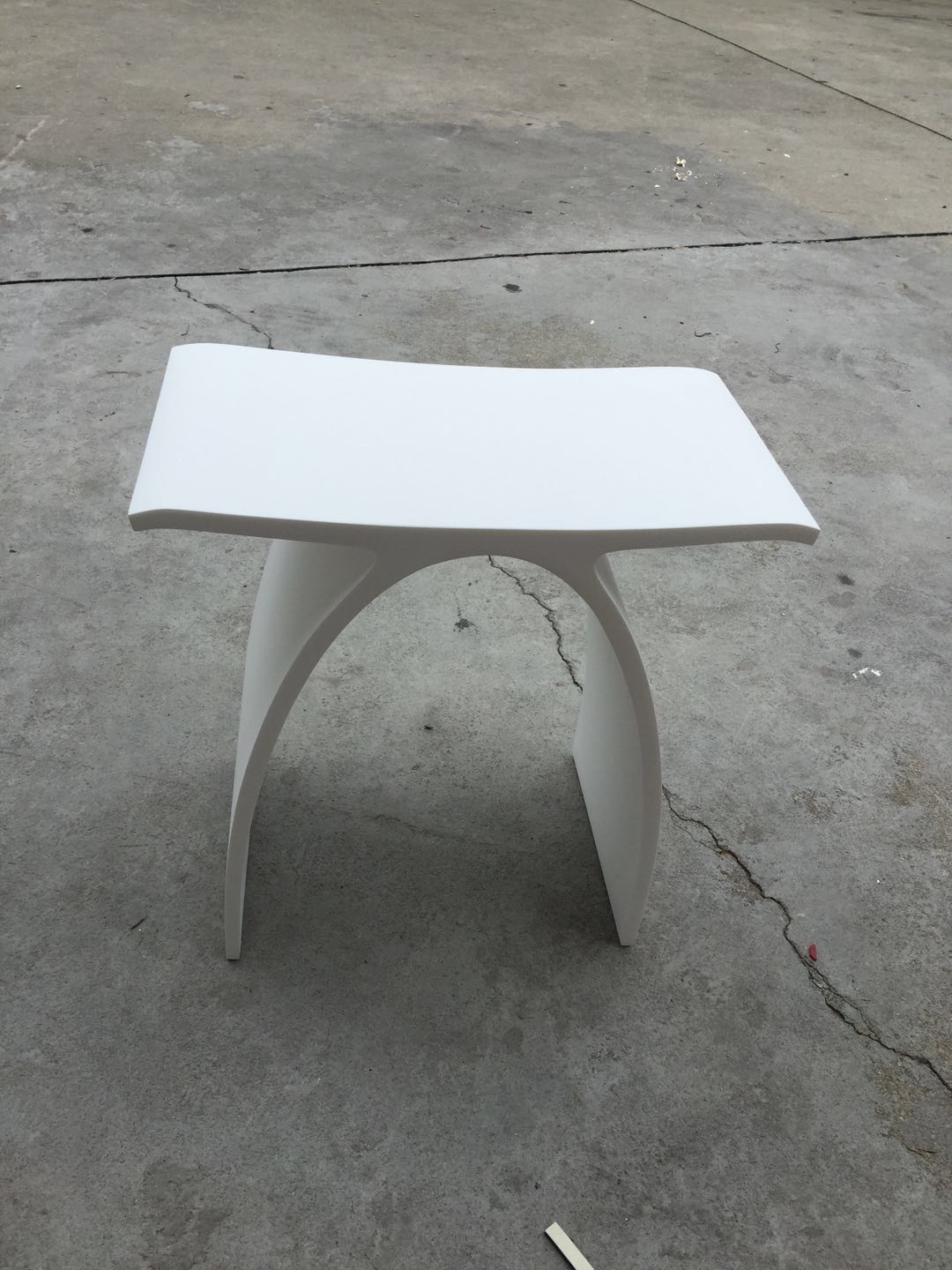 New Matte Modern Curved Design Bathroom Seat Shower Enclosure Stool Matt White Acrylic Solid Surface Sauna Chairs WD1111